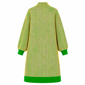 Cárdigan Largo de Punto para Mujer, con Patrón Geométrico, Cuello Tipo Bufanda, Frente Abierto, Ropa Casual de Invierno, 100% Acrílico, Manga Larga - Product Image 2