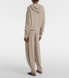 Sudadera con Capucha Beige para Mujer, con Cierre, Manga Larga, Tejida, Casual, de Color Sólido, de Algodón, para Otoño - Product Image 4