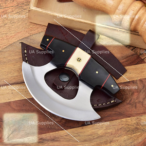Handmade Ulu Chef <b>Knife</b> Damascus Steel Ambidextrous Industrial Custom <b>Handle</b> Vegetable Chopping Pizza Cutter Wholesale Bulk OEM - Product Image 5