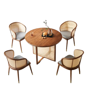 Venta caliente Sillas de comedor modernas Set Muebles de comedor Juego de comedor de madera de teca Precio al por mayor Producto - Product Image 3