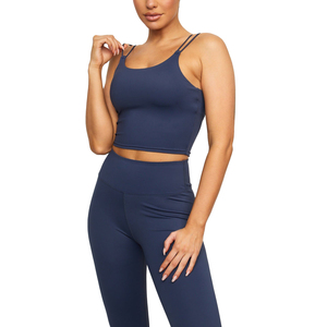 Nouveauté 2026 : Ensemble de yoga grande taille pour femme, dos nu, rembourré, deux pièces, respirant, écologique, pour l'entraînement, combinaison de sport froncée - Product Image 5