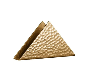 Porte-serviettes en laiton de couleur or, forme triangulaire, avec design martelé personnalisé, porte-serviettes/de papier décoratif en laiton - Product Image 1