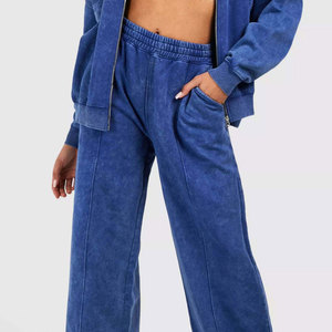 Custom Made Premium Quality Women Acid Wash Tracksuits Casual <b>Oversized</b> Winter breathable <b>Jogger</b> Sweatsuits - Product Image 6