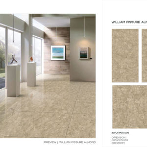 Carrelage en porcelaine poli grand format 600x1200 mm, surface brillante pour projets architecturaux intérieurs - Product Image 1