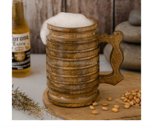 Taza de madera de bajo costo con logotipo personalizado, jarra de cerveza duradera, tazas de cerveza para el hogar, oficina, restaurante, ideal para productos de estilo de vida verde - Product Image 4