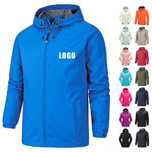 Veste softshell coupe-vent à capuche pour homme, couleur unie, polyester, vêtement d'hiver décontracté, fermeture éclair, coupe régulière, doublure en laine sur le devant - Product Image 4