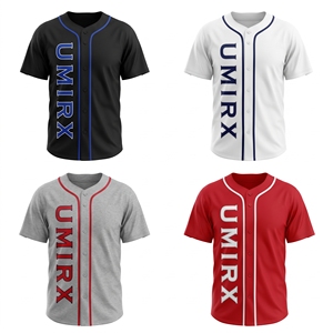 Maillot de baseball personnalisé avec impression numérique, 100% polyester, manches courtes, col de baseball, uniforme d'équipe pour hommes, femmes et adultes - Product Image 4