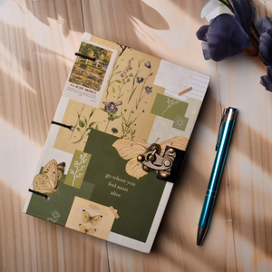 <b>A5</b> Vintage Botanical Design Handmade Paper Notebook Lock Diary 200 Pages Double Side Writing Eco Friendly Premium Journal Gift - Product Image 5