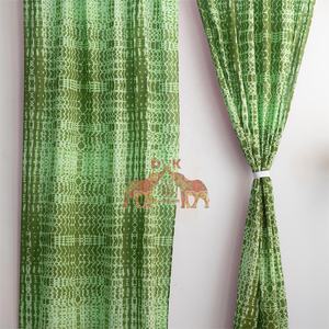 Cortinas de Algodón de Alta Calidad con Estampado Tie Dye Verde, Paneles de Algodón que Filtran la Luz para Sala de Estar, Cocina y Ventanas - Product Image 6