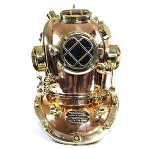 Casco de Buceo Mark V de la Marina de los Estados Unidos de 22 Pulgadas, Casco de Buceo Antiguo de Metal para Aguas Profundas, Decoración Náutica Marítima, Réplica Coleccionable - Product Image 1