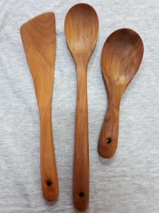 Espátula para freír, juego de utensilios de cocina de madera, 100% ecológico, apto para alimentos, ligero, hecho en Tailandia - Product Image 4
