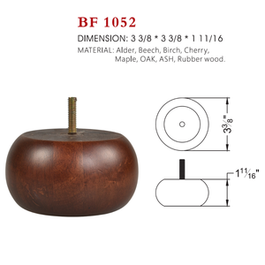 Pied de meuble rond court en bois massif, pied de remplacement pour canapé et armoire, design compact, support robuste - Product Image 6