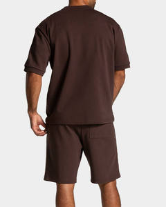 T-shirt et short surdimensionnés pour homme, personnalisés, en coton mélangé respirant, avec passepoil, pour le sport et le streetwear – Meilleures ventes - Product Image 5