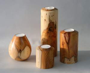 Porte-bougie artisanal en bois de manguier/acacia, personnalisable, gravé au laser, design décoratif pour la décoration de la maison, anniversaire - Product Image 2