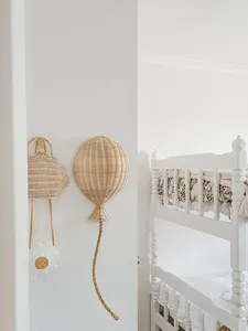 Modern Organic Rattan Decorate Kid <b>Balloon</b> Hand Woven Wall Art Nursery Decor Ornament Sustainable Children - Product Image 2