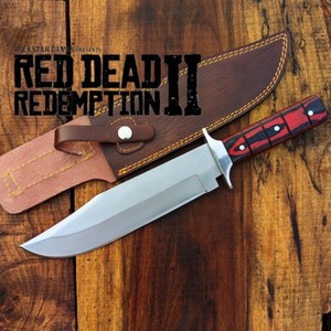 มีดล่าสัตว์สแตนเลสสตีลแบบจำลอง Red Dead Redemption 2 ทำมือ ใบมีดคงที่ คุณภาพระดับอุตสาหกรรม สำหรับสะสมและตั้งโชว์ - Product Image 1