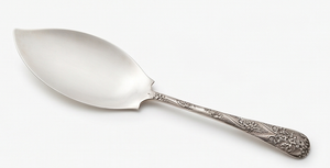 Cuillère de service vintage plaquée argent avec manche floral, manche long, finition miroir, en acier inoxydable, pour mariage et dîner - Product Image 1