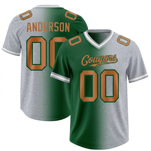 Maillot de football rétro américain pour jeunes hommes, maillot de baseball respirant imprimé par transfert thermique 100 % polyester - Product Image 1