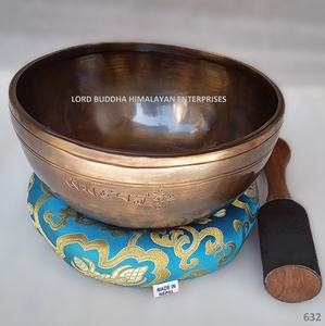 Nepal hizo tibetano hecho a mano Jhumka Fullmoon Mantra con Tiger Antic Singing Bowls - Product Image 2