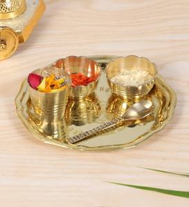 Juego de Thali de Metal Art Deco para Pooja, para Bodas y Celebraciones de Diwali - Product Image 5