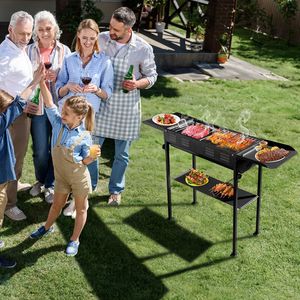Griglia BBQ Portatile Pieghevole a Carbone per Giardino, Campeggio, Hibachi, Ideale per Spiedini di Agnello e Barbecue - Product Image 4