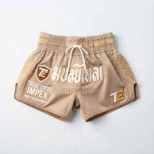 Pantalones Cortos de Muay Thai Ecológicos Personalizados de Alta Calidad con Bolsillos Delanteros con Logotipo, Venta al Por Mayor para Clubes y Tiendas, Ropa de Artes Marciales Tailandesas - Product Image 3