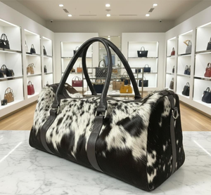 Sacs de voyage en cuir de vachette personnalisés pour hommes, nouvelle collection hiver, design tendance, couleur fourrure et logo, durable, marque CUSTOM SF 189 - Product Image 2