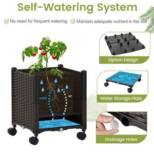 Grand lit de jardin surélevé réglable de 87 pouces avec treillis pour plantes et roues verrouillables - Product Image 6