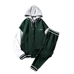 Conjunto de chándal holgado de algodón polar pesado de 600 GSM para hombre, pantalones de chándal y sudadera con capucha de alta calidad con patrón impreso - Product Image 1