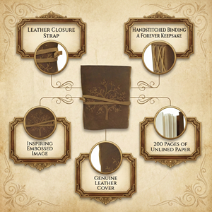 Genuine <b>Leather</b> Notebook Handmade Brown Journal with Tree Emboss Design – Rustic Travel <b>Diary</b> - Product Image 3