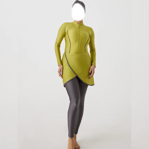 Maillot de bain islamique personnalisé à manches longues pour femmes, grande taille, fermeture éclair avant, couvrant entièrement le corps, pour la plage, pour filles - Product Image 6