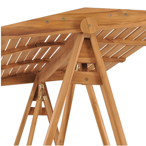 Silla Columpio de Madera de Teca para Exteriores, Banco Colgante para Patio, Jardín, Villa, Resort, Patio Trasero, Balcón, Uso Relajante - Product Image 5