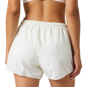 Custom <b>Women's</b> White Fleece <b>Shorts</b> Teal Contrast Piping Elastic Waist Side Pockets Curved Hem Casual <b>Lounge</b> <b>Shorts</b> Wholesale OEM - Product Image 2