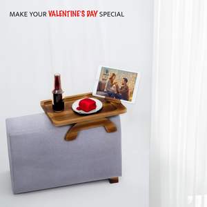 Table de canapé stable en bois |   Plateau antidérapant pour accoudoir de canapé |   Fabricant de plateaux de canapé pliables en bois - Product Image 5