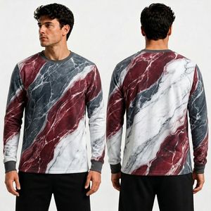 Camisa de Manga Larga con Estampado de Mármol Beige, Sublimada, de Forro Polar, para Hombre, de Poliéster, Térmica, de Alta Calidad, Suave y Cálida para Invierno - Product Image 5
