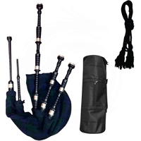 Scottish Highland Bagpipe for Pipe Bands Woodwind Instruments Top Quality BLACKWATCH Silver mounts with Hard Case