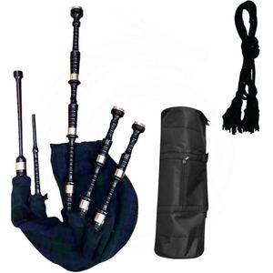 Bagpipes écossais pour fanfares, instruments à vent, qualité supérieure BLACKWATCH, montures argentées avec étui rigide - Product Image 6