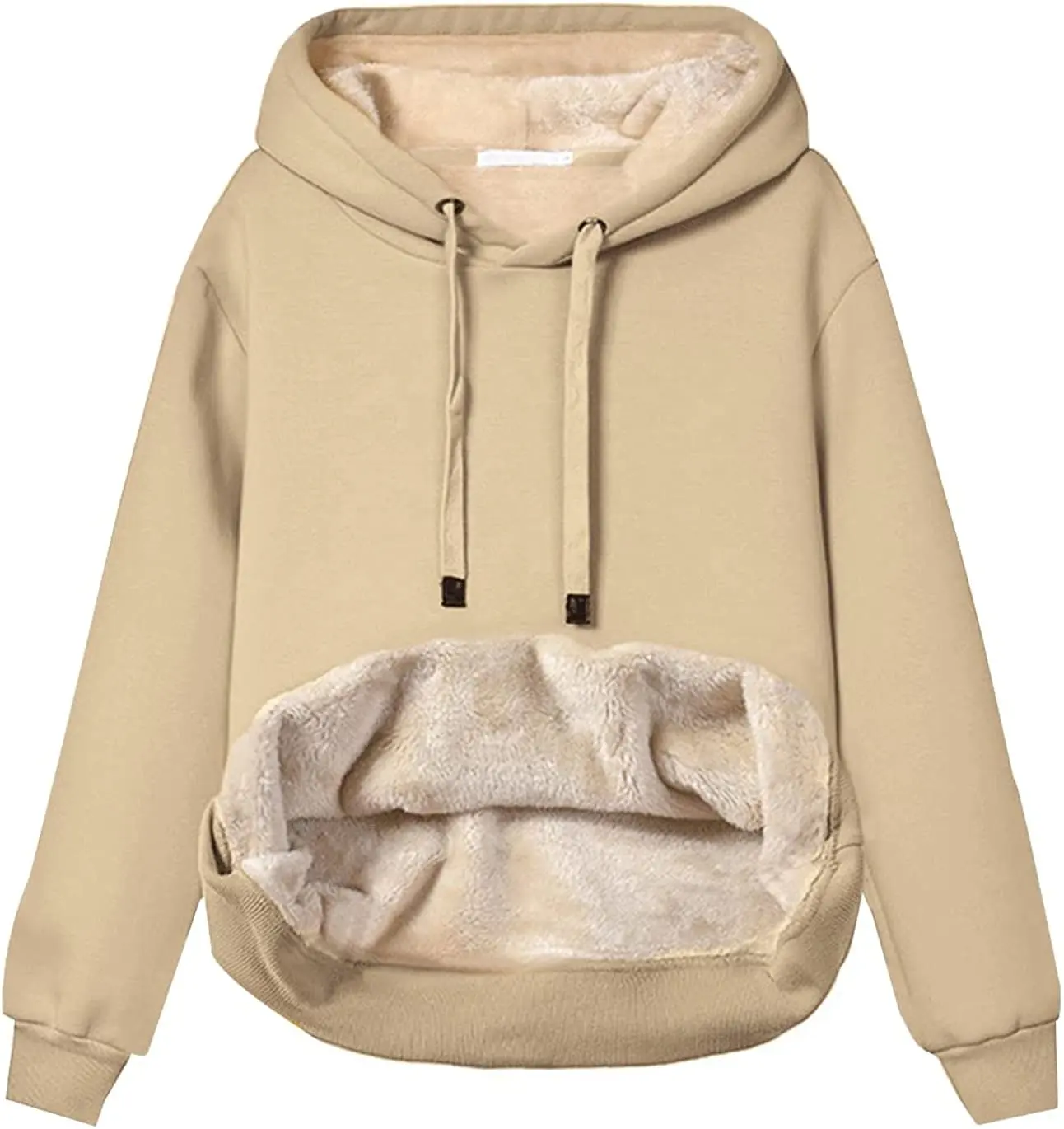 High Quality Women's Fashion Casual Winter Warm Fleece Sherpa Lined Pullover Hooded Sweatshirt Hoodie With Own Designs Hoodies