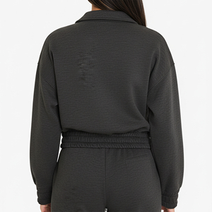 Sweat-shirt à capuche en molleton 100% coton, couleur unie, grande taille, épaules tombantes, avec logo brodé 3D, très tendance - Product Image 6