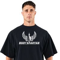 T-shirt noir surdimensionné pour homme, coton premium, col rond, coupe décontractée, style streetwear urbain, vêtement de style de vie