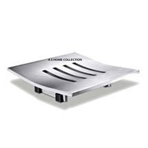 ที่วางสบู่เหลวแบบตั้งพื้น อลูมิเนียมหล่อขึ้นรูป ผิวสัมผัสแบบนิเกิลขัดเงา สำหรับห้องน้ำ โรงแรม ตะกร้าใส่สบู่โลหะทันสมัย - Product Image 1