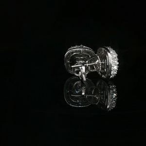 Iced Out Hip Hop <b>Stud</b> Earrings 925 <b>Sterling</b> <b>Silver</b> VVS Moissanite Diamond Cluster Earrings Screw Back Unisex Jewelry - Product Image 3