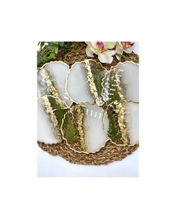 Square Resin <b>Coaster</b> <b>Set</b> With Anti Slip Bottom And Thick Durable Construction For Kitchen Dining - Product Image 1