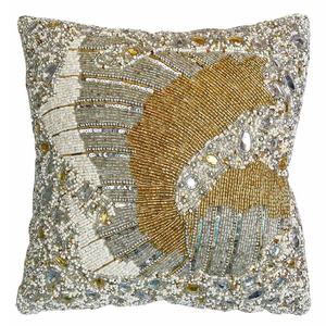 Nouvelle arrivée : Housse de coussin décorative en perles de verre motif palmier, housse de coussin perlée faite à la main, coussin d'appoint à prix de gros - Product Image 6