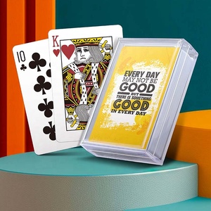 Cartes à jouer personnalisées CBS310S113-A - 310 g/m², finition lisse, vernis à base d'eau, format Bridge, boîte en plastique, 54 cartes, usage familial - Product Image 3