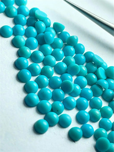 Vente en gros de cabochons ronds en turquoise naturelle de qualité supérieure, 14x14 mm, pierres précieuses en vrac pour la création de bijoux - Product Image 5