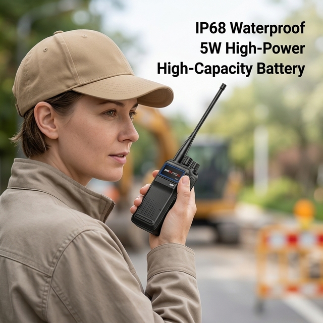 Long Range High-Power Analog Walkie Talkie VOX Control Function Waterproof Intercom High-Capacity Two Way Radio for Outdoor Work