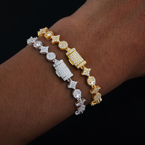 Pulsera de Lujo con Diamantes de Moissanita, Plata 925, Diseño Iced Out, Eslabones Redondos Agrupados, Joyería Hip Hop - Product Image 4