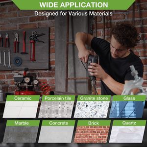 Kit de 7 Piezas de Brocas de Diamante para Perforar Agujeros (25-100mm) con Adaptador SDS para Azulejos - Product Image 5