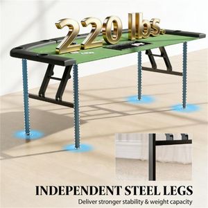 Tavolo da Gioco Pieghevole Verde per Poker, per Uso Domestico e in Viaggio - Product Image 3